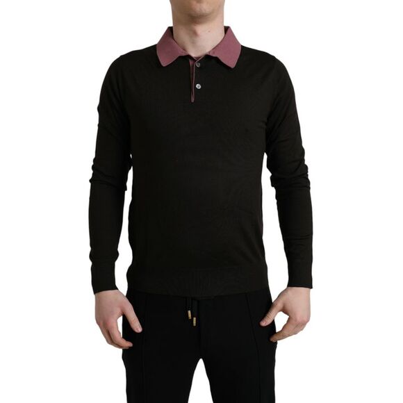 Dolce & Gabbana Gold Cotton Crewneck Pullover Sweater main image 0